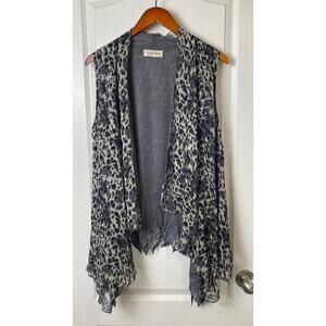 Lady Noiz Black Animal Print Lace Accented Cardigan Witchy Whimsygoth Size Large